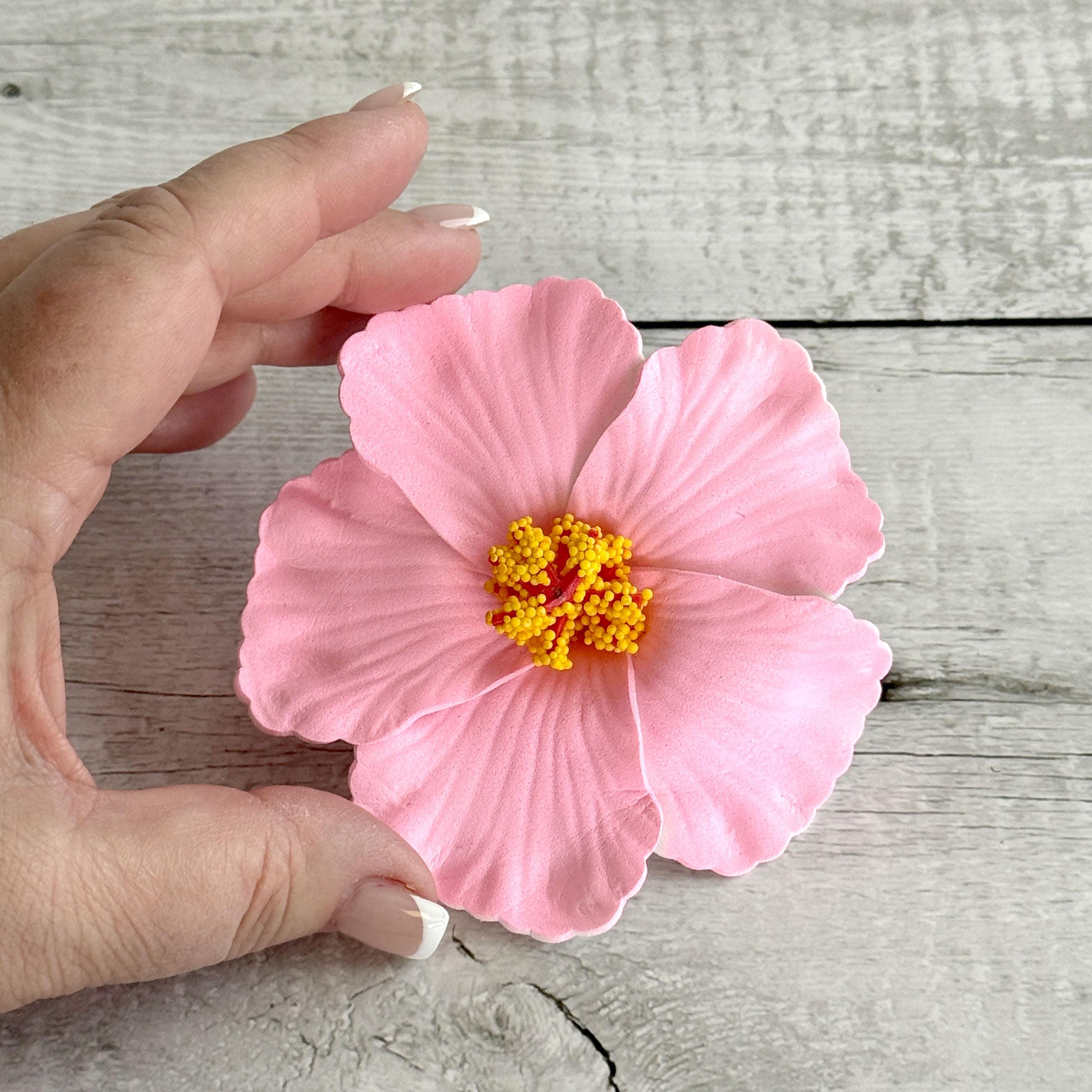 Pink Tropical Hawaiian Hibiscus Flower Clip - Artificial Flower 