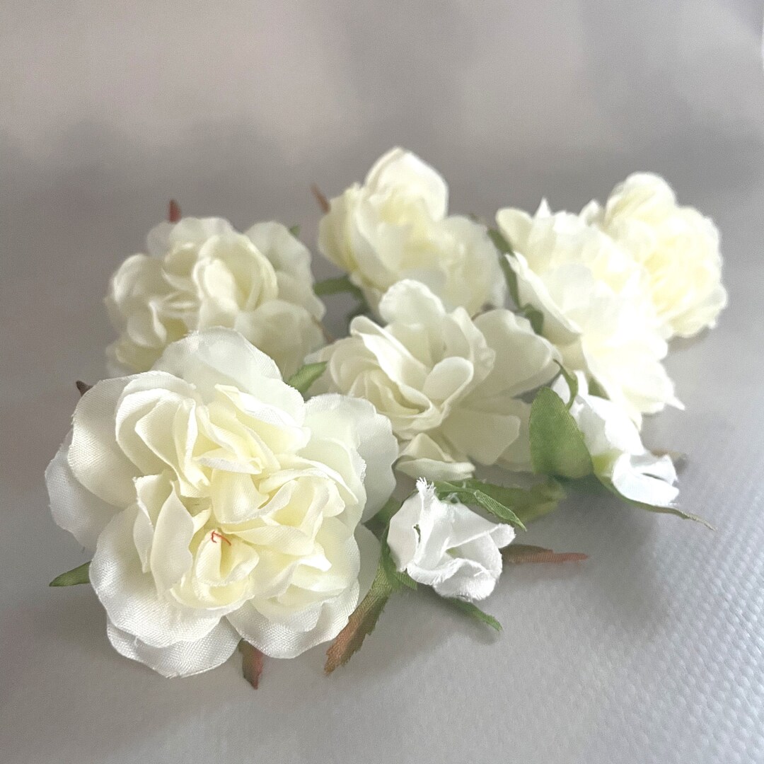 8 Small Cream White Tea Roses - Artificial Flowers, Flower Heads - Etsy