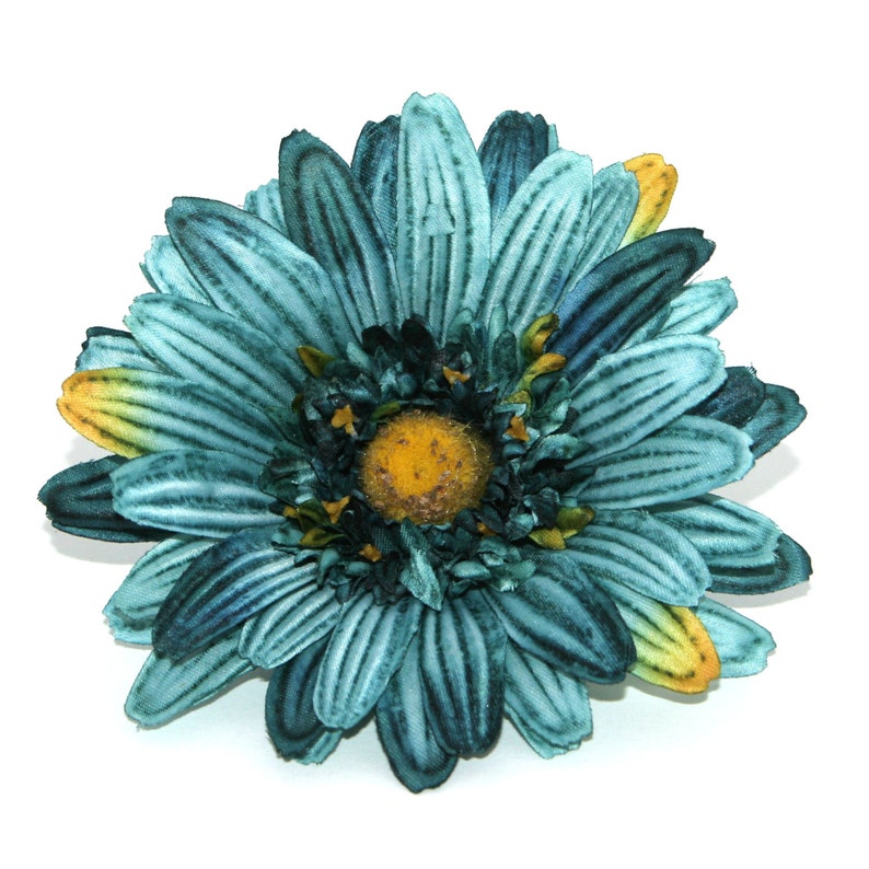 Textured Turquoise Blue Gerbera Daisy Artificial Flowers Etsy