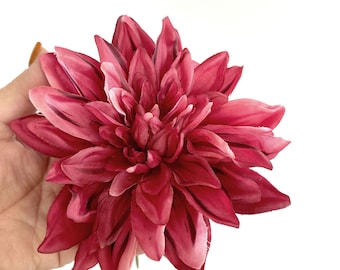 Dark Pink Dinner Plate Dahlia - Artificial Flower, Silk Flower - Available with Stem - 36 inches