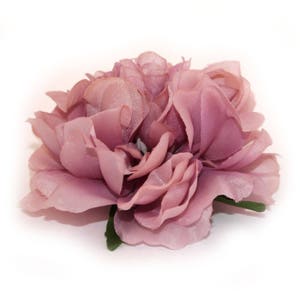 2 Small MAUVE PINK Peonies Artificial Flower Heads image 2