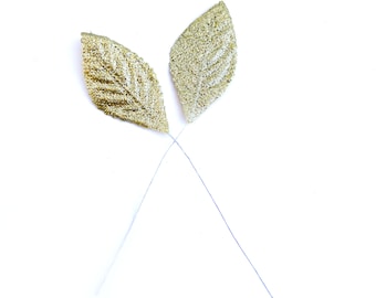 25 Gold Corsage Leaves  - Artificial Leaves