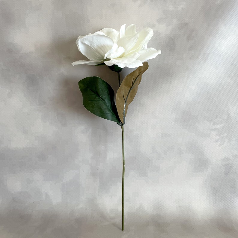 White Magnolia Artificial Flower, Silk Flower Head Stem available PRE-ORDER read full listing image 8