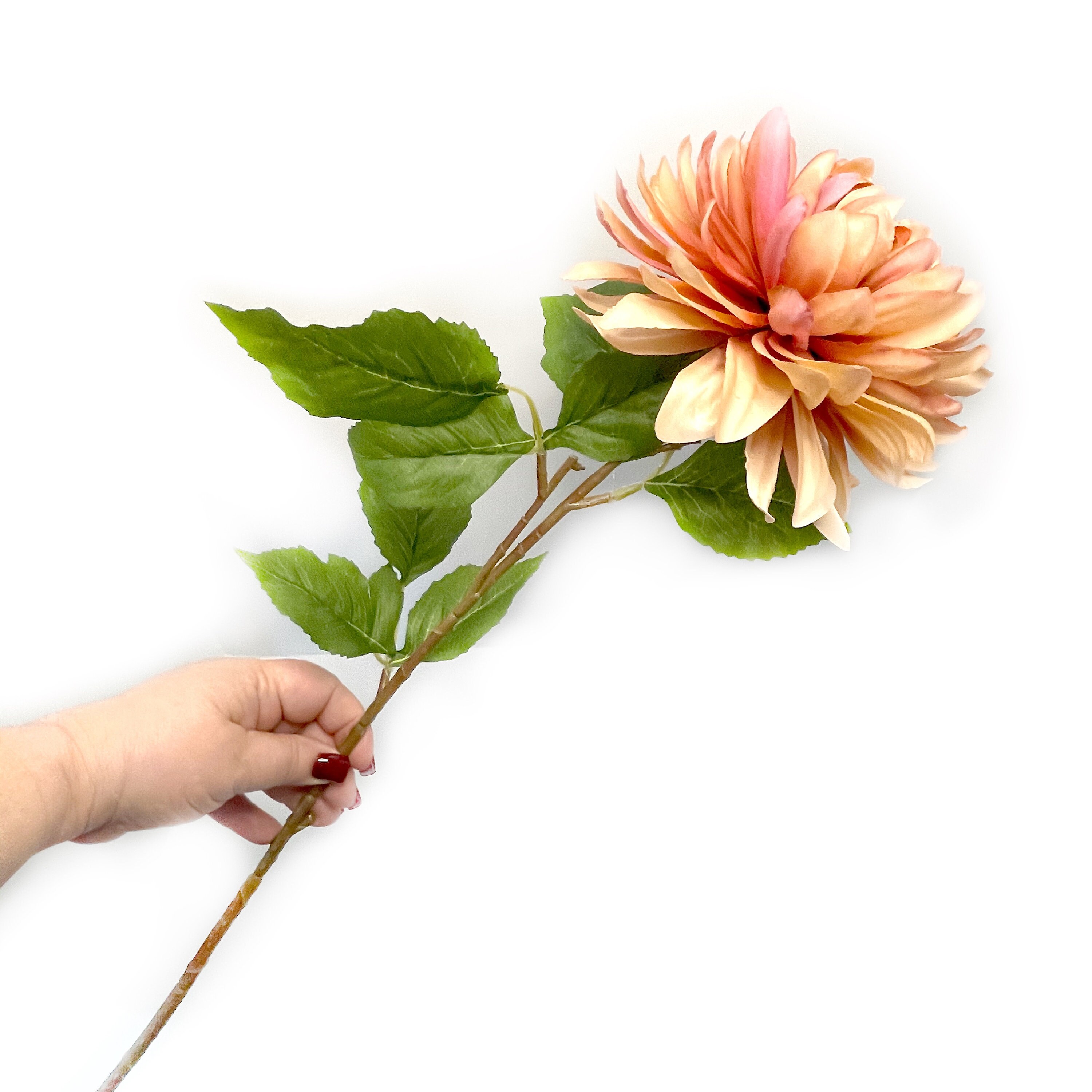 Peach Pink Dinner Plate Dahlia - Artificial Flower, Silk Flower ...