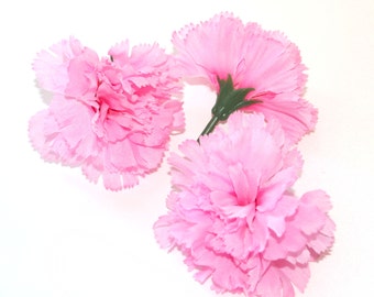 10 Pink Bargain Carnations - Artificial Flowers, Destash