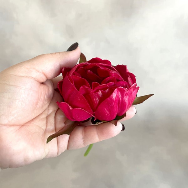 Real Touch DARK PINK PEONY - Boutique Quality - Artificial Flower