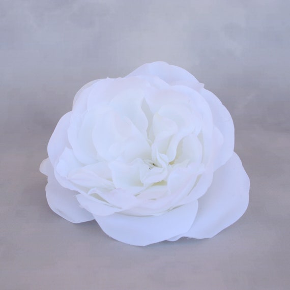Pure White Cabbage Rose Artificial Flower Silk Flower Heads | Etsy