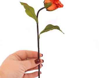 Dahlia Bud Pick in Orange Spice - Artificial Flower