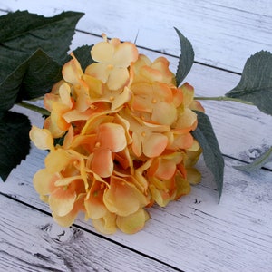Large Rich Yellow Hydrangea Bunch - Full Head - Artificial Flowers, Blossoms, Silk Flowers - PRE-ORDER