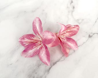 2 Pink Bauhinia Orchid Bloom - Artificial Flowers, Blossoms, Silk Flowers