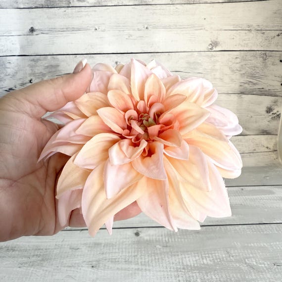 Peach and Pink Dahlia - Artificial Flower, Flower Head - Available