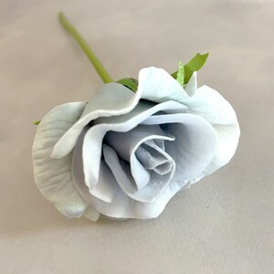 Real Touch GRAY OPEN ROSE - Calidad Boutique - Flor Artificial