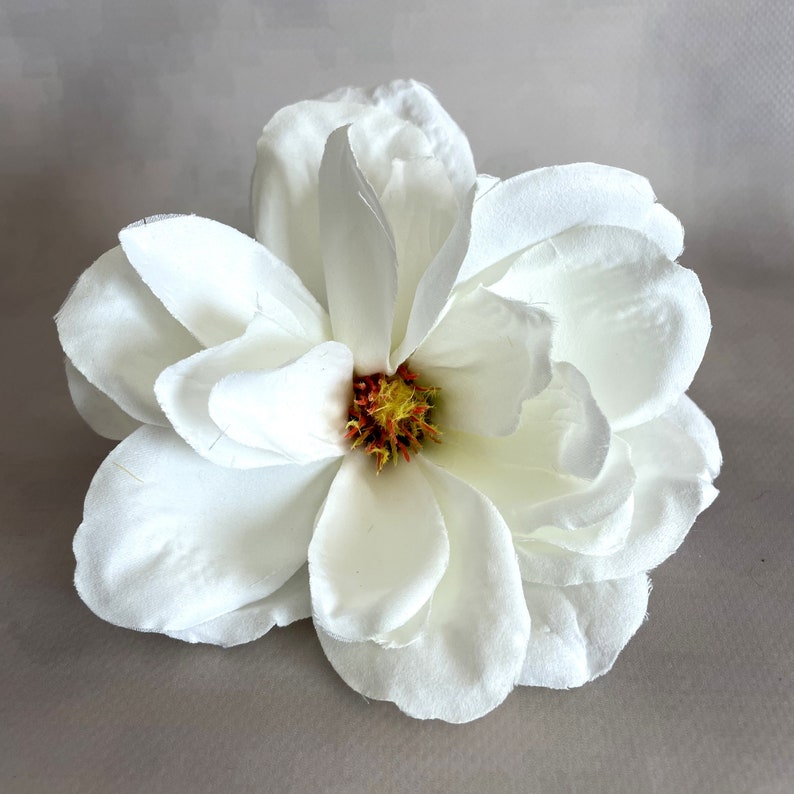 White Magnolia Artificial Flower, Silk Flower Head Stem available PRE-ORDER read full listing image 1