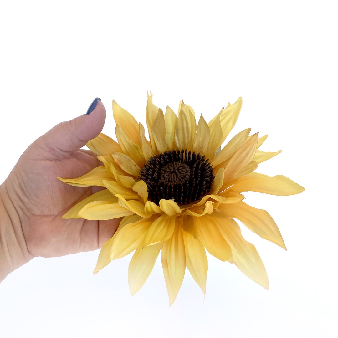 Wild Yellow Sunflower Artificial Flowers 7.5 Inch, 25 Inch Stem Etsy