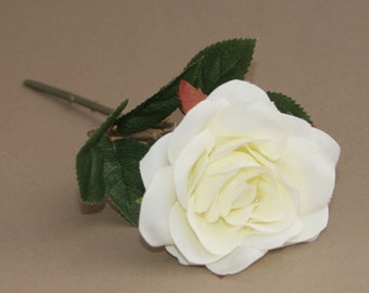 Cream White Garden Rose Pick - Artificial Flowers, Silk Roses