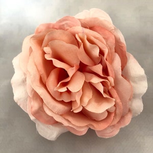Deluxe Light Salmon Cabbage Rose - Artificial Flower Heads, Silk Flowers
