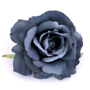 Smokey Blue Botanic Rose - Silk Flowers, Artificial Flowers PRE-ORDER- With or Without Stem