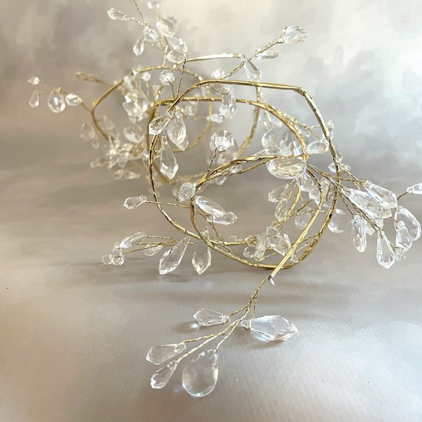 Gold Faceted Crystal Berry Garland - Wedding Floral, Holiday Floral