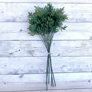 6 Stems with leaves and 6 Floral Connectors for DIY Bouquets - 20 inches