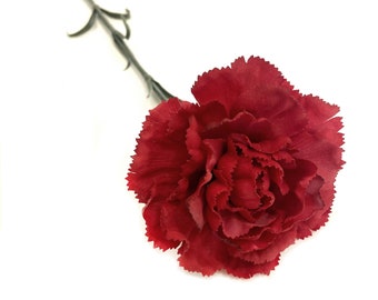 Real Touch Red Carnation - Artificial Flowers - Available with or without Stem
