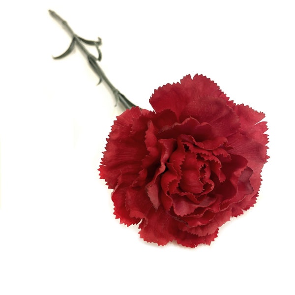 Real Touch Red Carnation - Artificial Flowers - Available with or without Stem