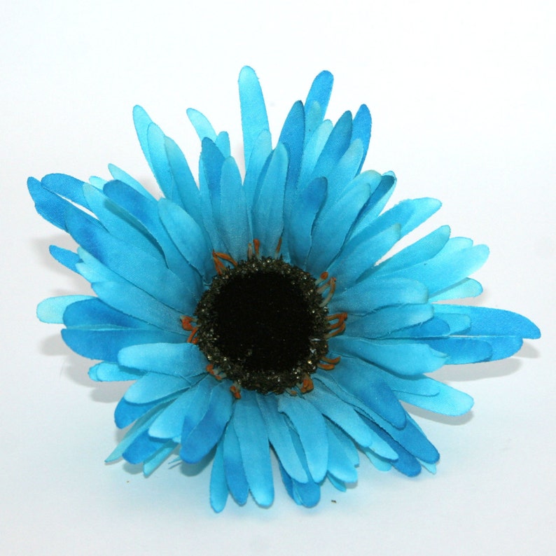Aqua Blue Wild Gerbera Daisy Artificial Flowers Silk Flower Etsy
