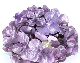 Large Metallic Lavender Purple Hydrangea Bunch - With or Without Stem - Artificial Flowers, Blossoms, Silk Flowers - PRE-ORDER