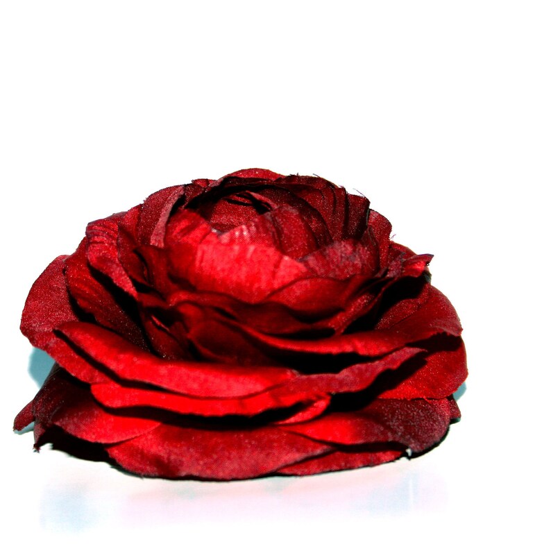 1 Red Ranunculus Silk Flowers Artificial Flower Heads Etsy