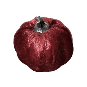 Burgundy Velvet Pumpkin - Table Topper, Garlands, Wreaths, Halloween, Thanksgiving, Fall Floral