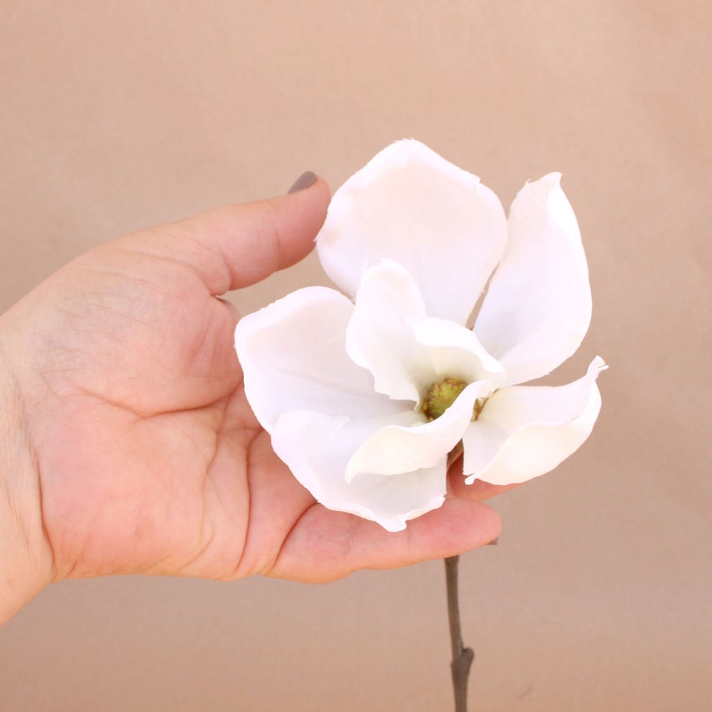 Creamy White Magnolia Pick Artificial Flower Silk Flower Etsy