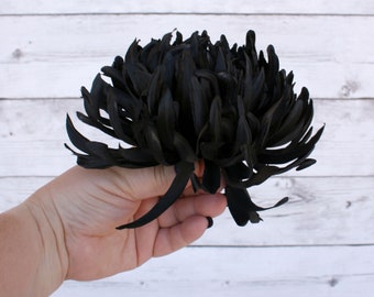 Jumbo Black Mum - Artificial Flowers, Silk Flower - With or Without Stem - PRE-ORDER