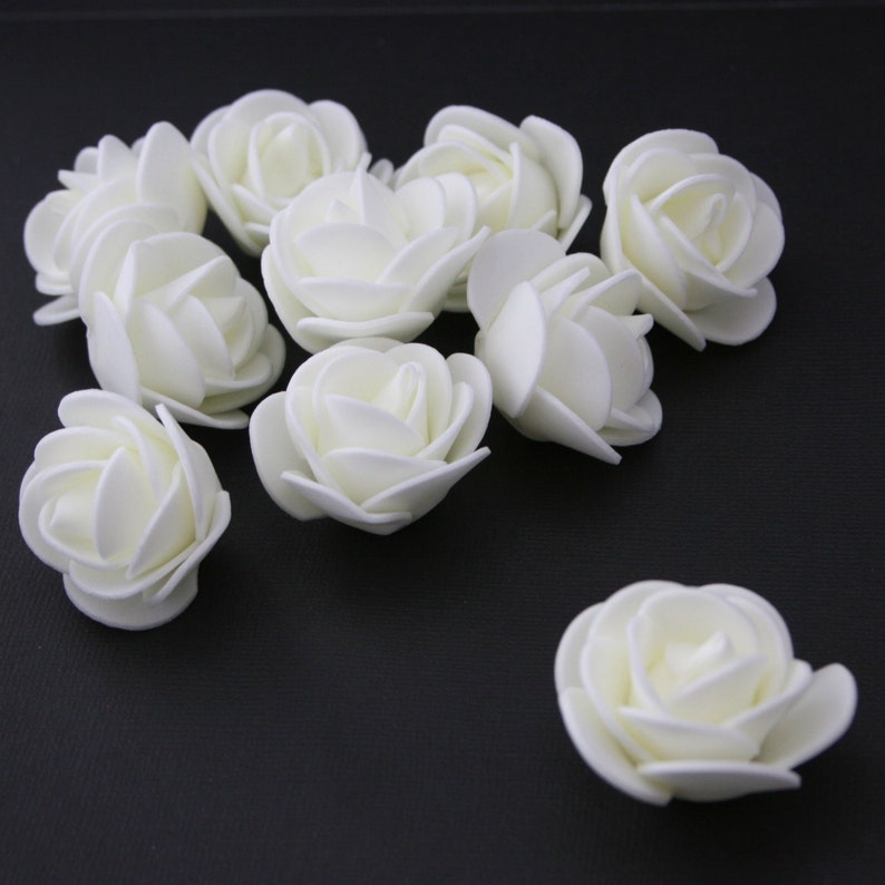 Artificial Flowers 10 Delicious Cream Foam Roses
