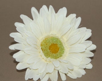 Gerbera creme - Flores artificiais, cabeças de flores de seda - PRÉ-VENDA