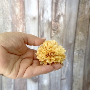 2 Autumn Peach Yellow Ball Mums - Artificial Flowers, Silk Flower Heads