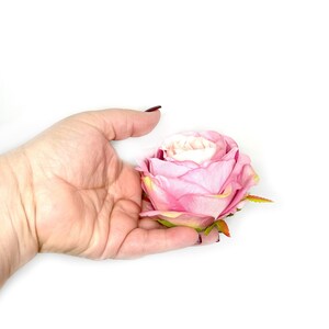 Boutique Pink Rose Head Artificial Flower Silk Flower Heads image 4
