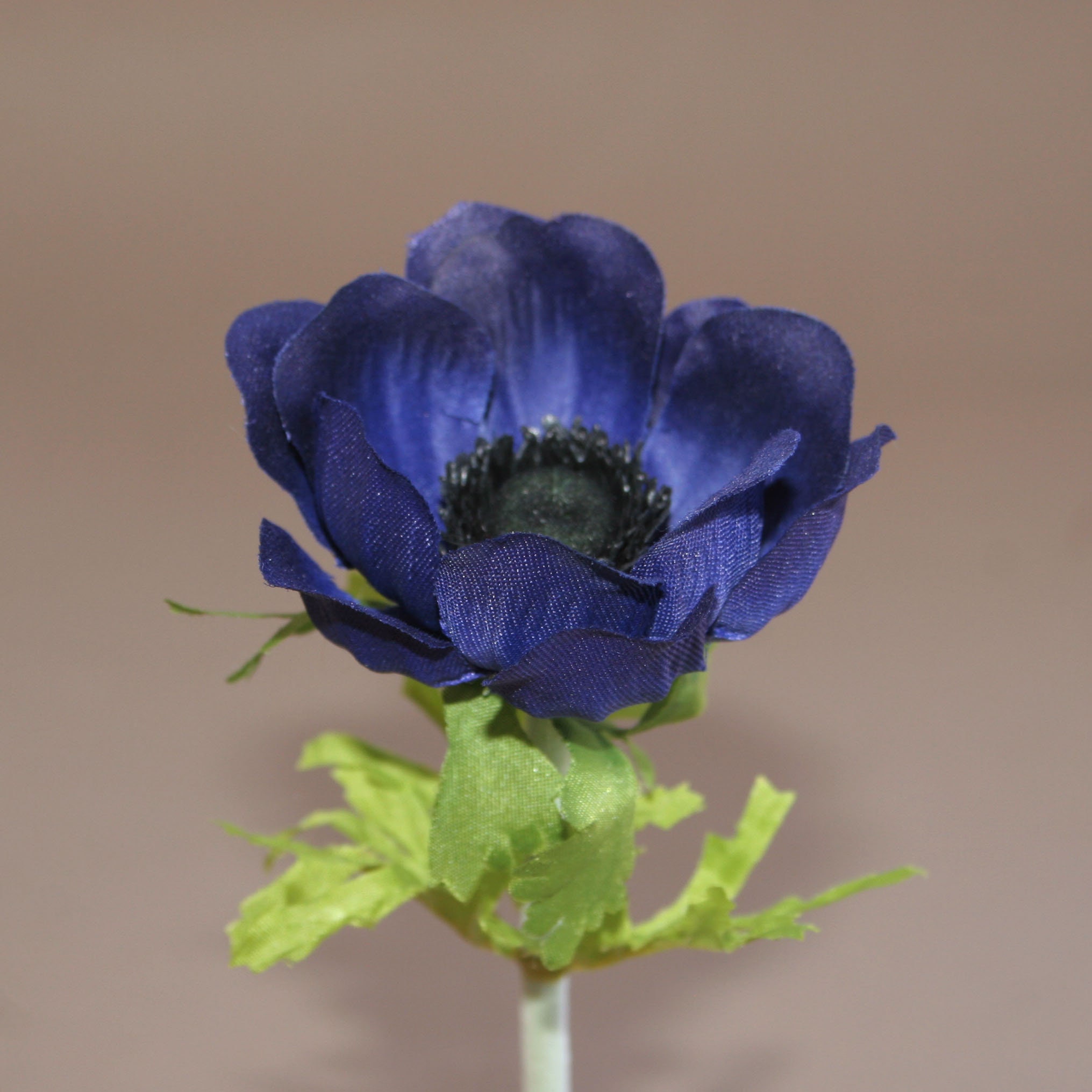 Dark Royal Blue Anemone Pick - Artificial Flowers, Silk Flowers