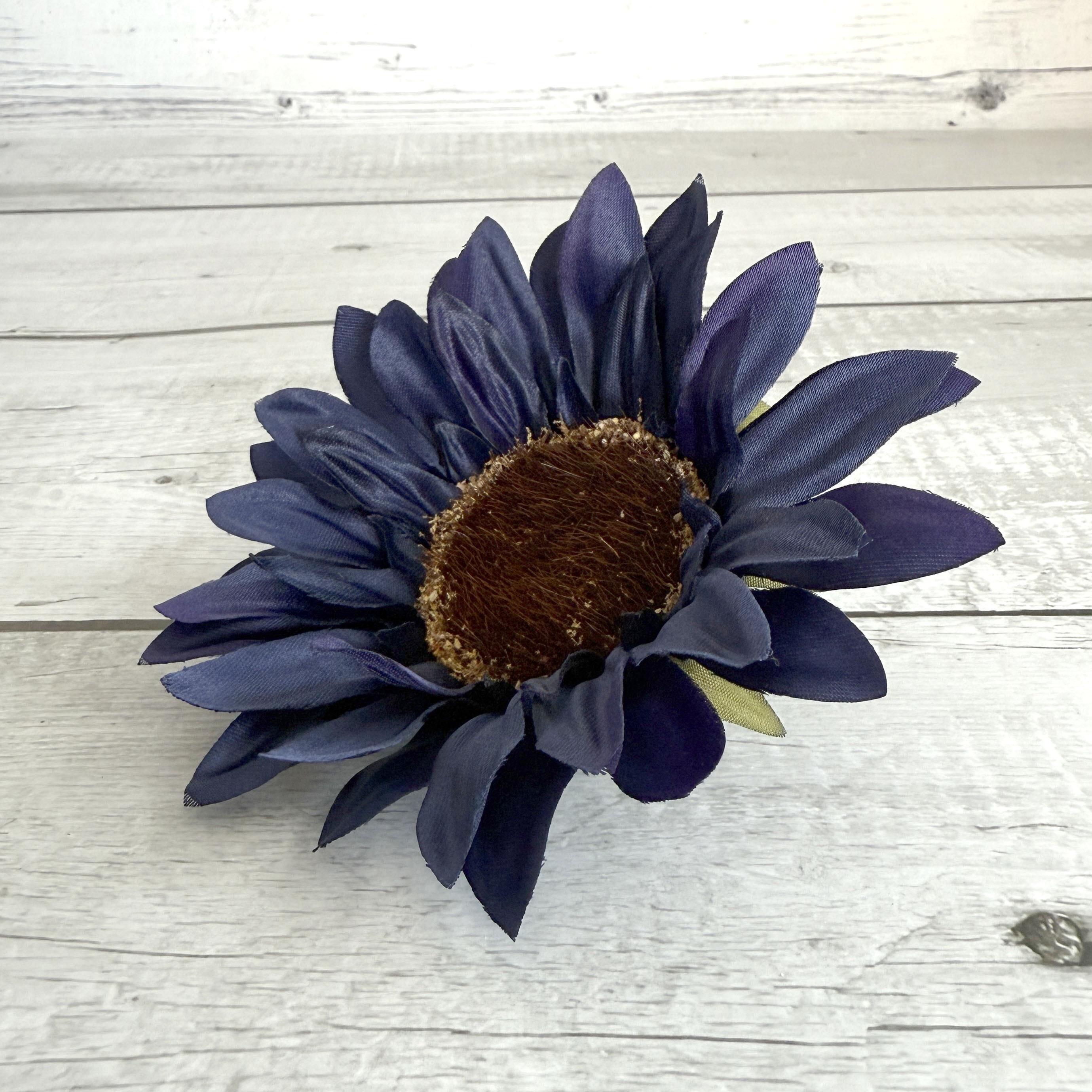 Navy Blue Sunflower - Artificial Flower, Silk Flower - 2 Middle Options ...