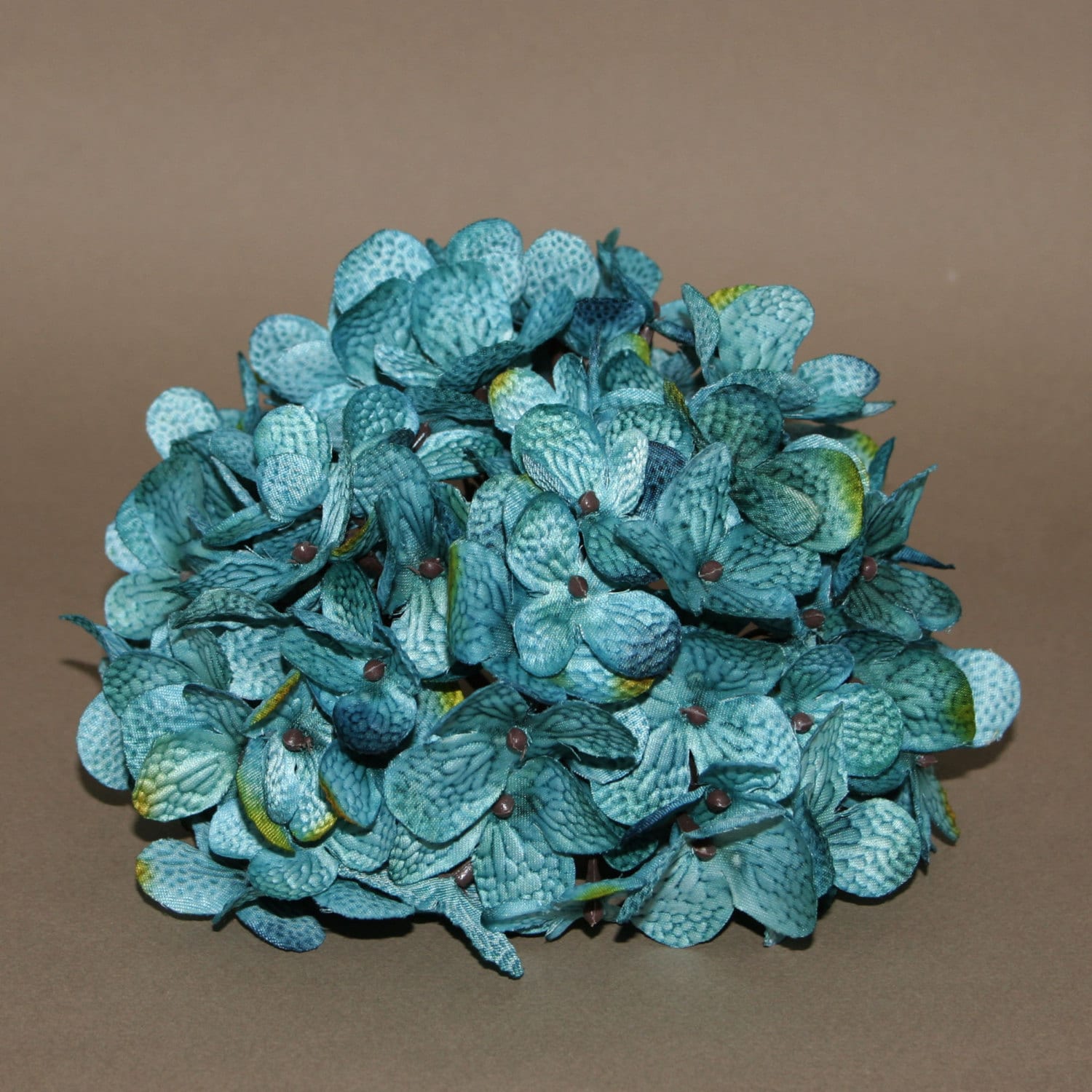 Full Hydrangea Head in Turquoise - Artificial Flowers, Silk Flower