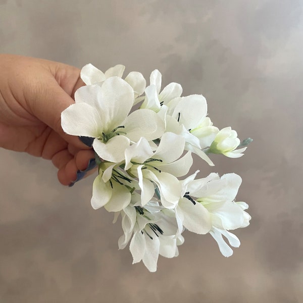 3 White Freesia Vines - Artificial Flowers