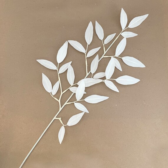CREME WHITE Bambusblatt Zweig - Knstliche Bltter, Seidenbltter - Etsy  sterreich