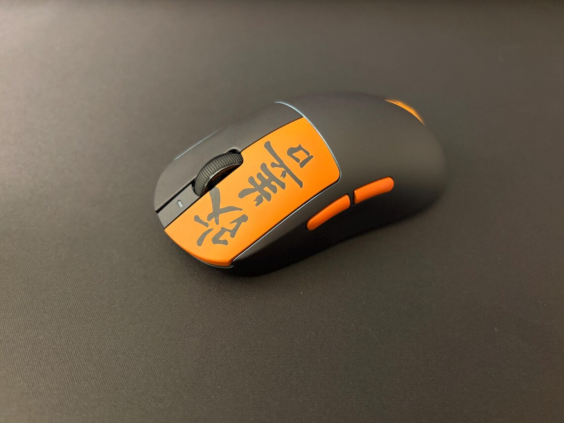 Hand-painted ATK A9 Gaming Mouse – Orange Calligraphy Design - Etsy