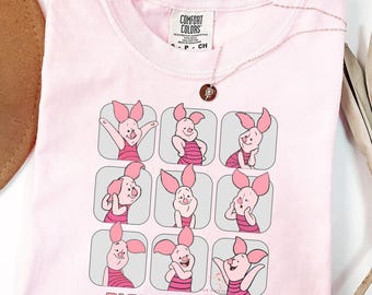 Comfort Color Disney Piglet Moods T-shirt, Winnie The Pooh Piglet Shirts, Disneyworld Shirt, Disneyland Family Trip Shirt, Birthday Gift Tee