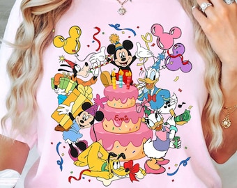 Custom Disney Birthday Shirt, Mickey And Friends Birthday Sweatshirt, Personalized Disney Birthday Tee, Disneyland Birthday Trip Shirt