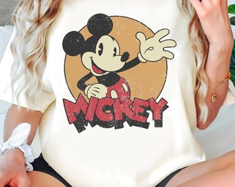 Camiseta retro de Disney Mickey y sus amigos, camisetas clásicas de Mickey Mouse, camiseta de regalo de cumpleaños, camiseta de Disneyworld, camiseta de viaje familiar a Disneyland