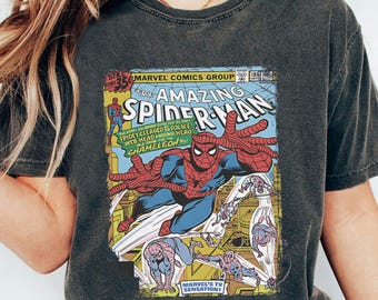 Retro The Amazing Spider Man T-shirt, Comics Book Cover Vintage Shirts, Disneyworld Shirt, Disneyland Family Trip Shirt, Birthday Gift Tee