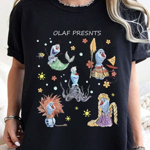 Disney Frozen Olaf Character Cosplay T-shirt, Vintage Sketch Olaf Shirts, Disneyworld Shirt, Disneyland Family Trip Shirt, Birthday Gift Tee