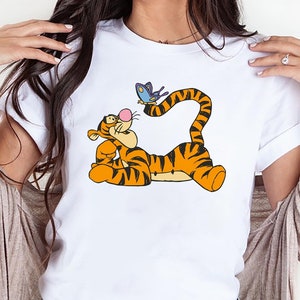 Disney Winnie The Pooh Tigger T-shirt, Tigger With Butterfly Shirts, Birthday Gift Tee, Disneyworld Shirt, Disneyland Family Trip Shirt