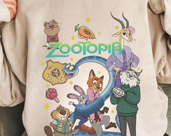 Camiseta del equipo de la película Zootopia 2, sudadera de Judy Hopps con Nick Wilde, camisetas de regalo para viajes familiares de Disney, camiseta de Disneyland Animal Kingdom