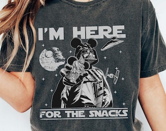 Star Wars Darth Vader Mickey Ears T-shirt, I&#39;M Here For The Snack Shirts, Birthday Gift Tee, Disneyworld Shirt, Disneyland Family Trip Shirt