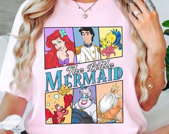 Disney Retro The Little Mermaid Character T-shirt, Ariel, Eric Shirts, Birthday Gift Tee, Disneyworld Shirt, Disneyland Family Trip Shirt